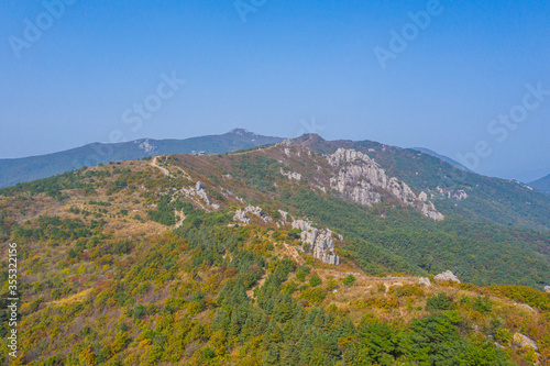 Aerial view of geumjeong fortress near Busan, Republic of Korea photo