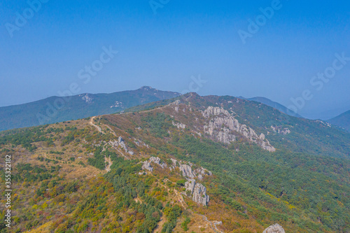 Aerial view of geumjeong fortress near Busan, Republic of Korea photo