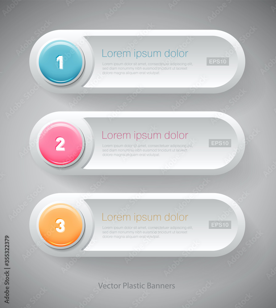 modern infographic template, banners with glossy plastic buttons modern infographic template, banners with glossy plastic buttons