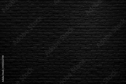 Black brick wall background inside of the room.