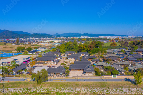 Aerial view of Gyeongju Gyochon Traditional Village at Gyeongju, Republic of Korea photo