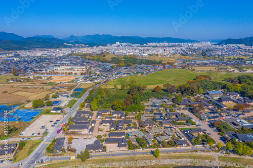 Aerial view of Gyeongju Gyochon Traditional Village at Gyeongju, Republic of Korea photo