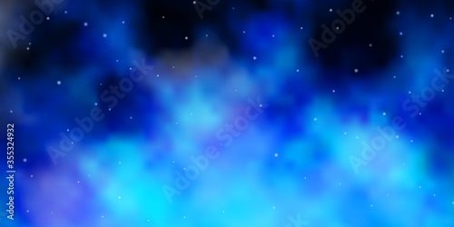 Dark BLUE vector texture with beautiful stars. Colorful illustration in abstract style with gradient stars. Pattern for wrapping gifts.