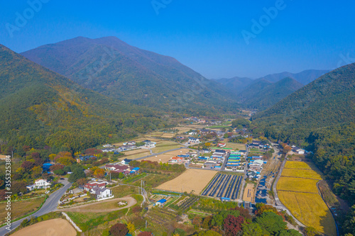 Rural landscape of Gyeongsangbukdo province in Republic of Korea photo