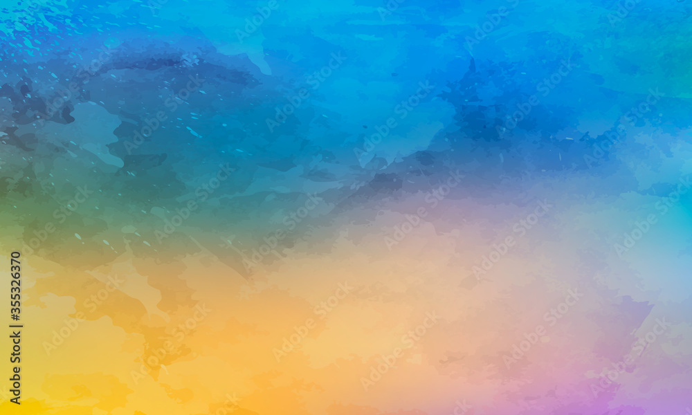 Watercolor abstract background yellow and blue color
