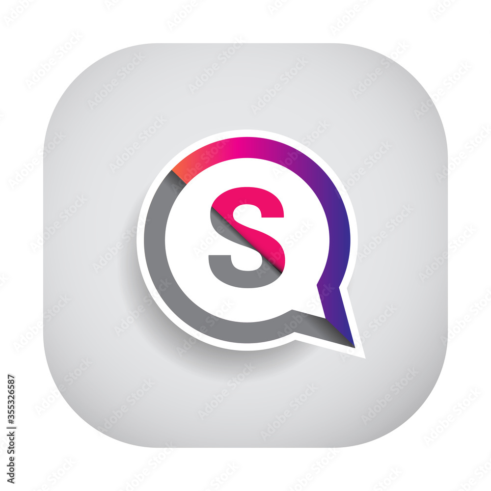 logo S letter colorful on circle chat icon. Vector design for your logo application for company identity. logo S letter colorful on circle chat icon. Vector design for your logo application for company identity.