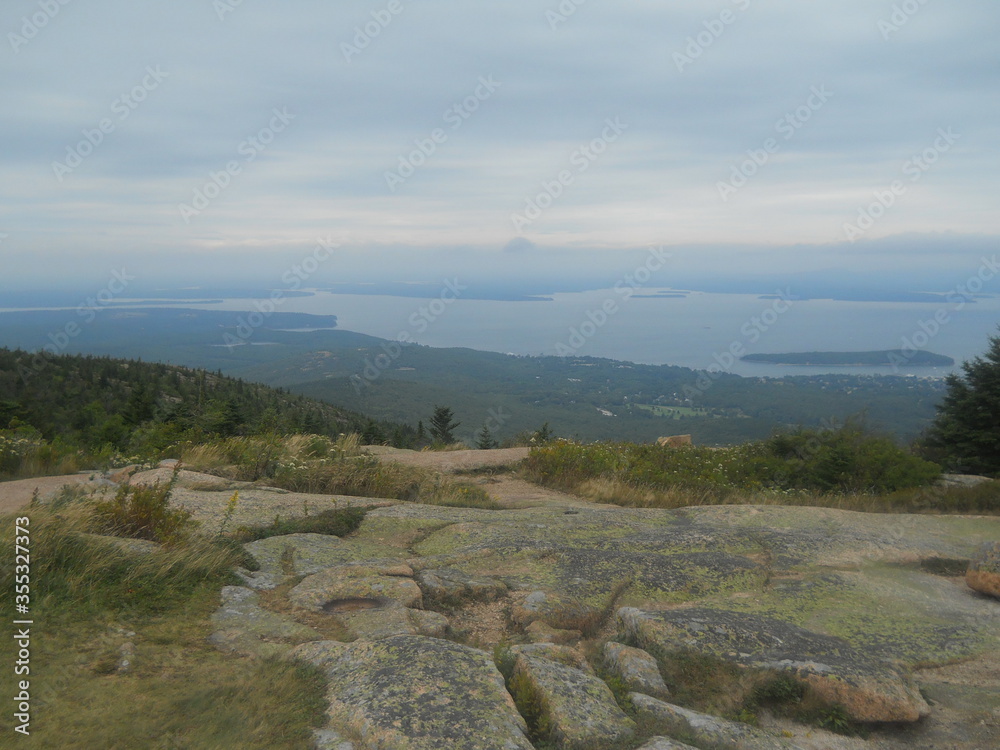 Cadillac Mountain Bar Harbor Maine Ominous Weather Clouds