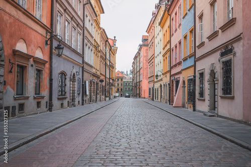 Streets of the old town in Warsaw  Poland