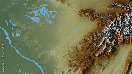 Kashkadarya, Uzbekistan - outlined. Relief photo