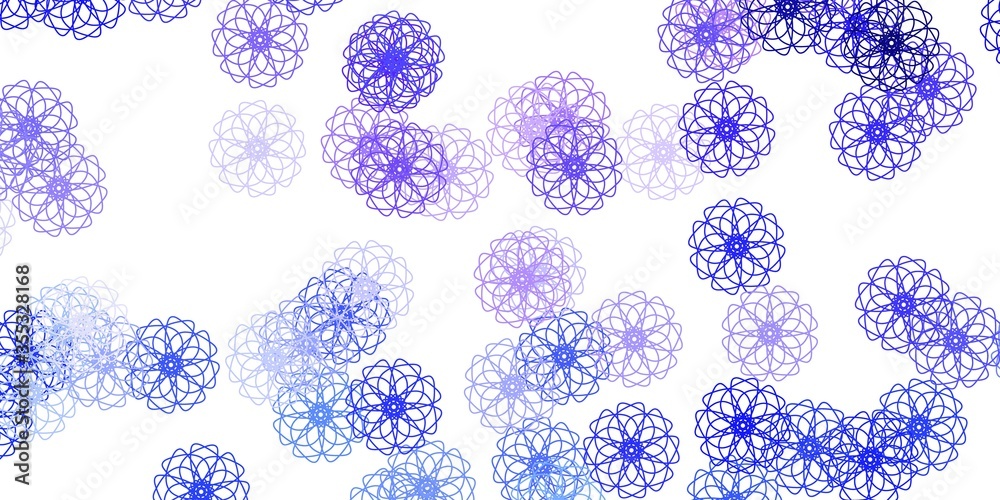 Light Purple vector doodle pattern with flowers. Light Purple vector doodle pattern with flowers.