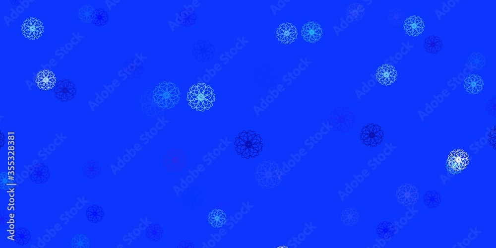 Light Pink, Blue vector natural artwork with flowers.