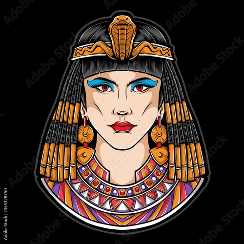 egyptian cleopatra vector logo illustration