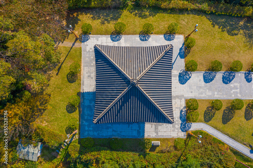 Aerial view of Mokposisa pavilion in Mokpo, Republic of Korea photo