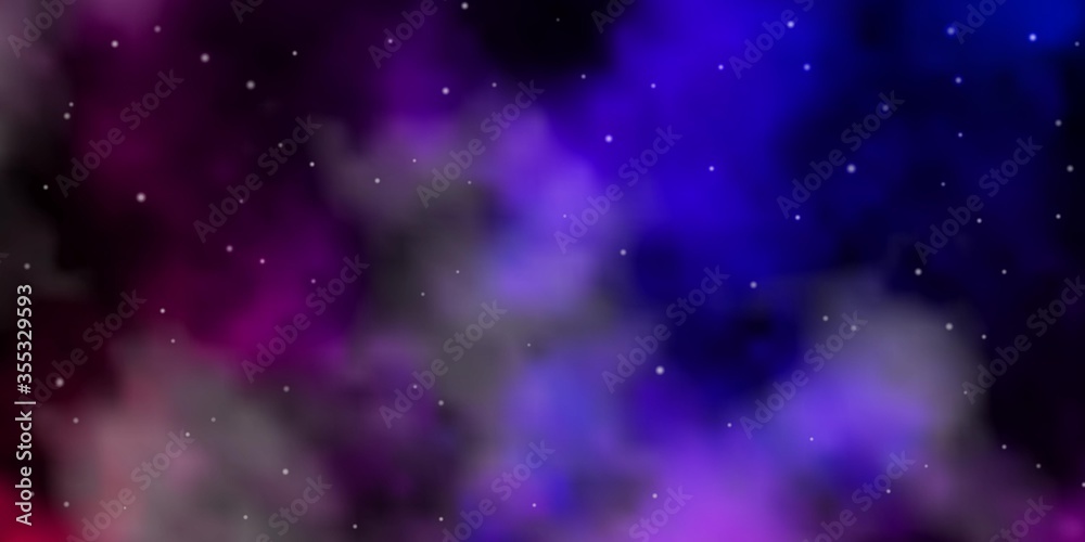 Dark Pink, Blue vector layout with bright stars. Colorful illustration with abstract gradient stars. Best design for your ad, poster, banner.