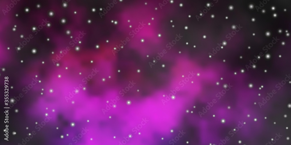 Dark Pink vector pattern with abstract stars. Decorative illustration with stars on abstract template. Best design for your ad, poster, banner.
