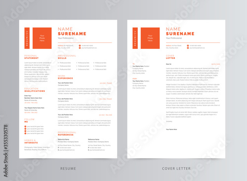 Professional Resume/CV And Cover Letter Template Design 