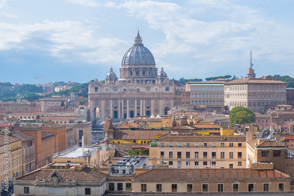 Wonderful landscape from Saint Peter's Basilica in Vatican, Rome - Italy