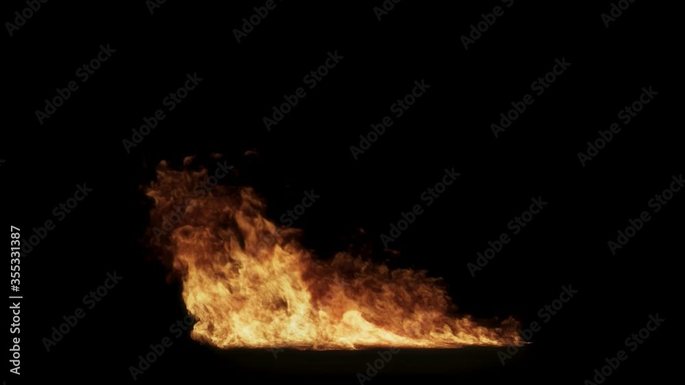 The wind blowing the burning flames isolated on black background, alpha channel, suitable for different burning flame scenes The wind blowing the burning flames isolated on black background, alpha channel, suitable for different burning flame scenes