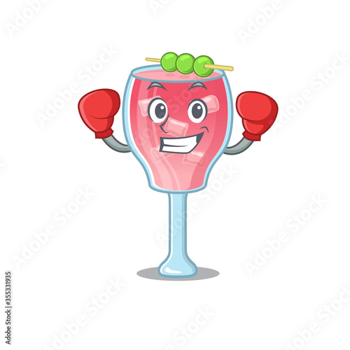 Mascot design of cosmopolitan cocktail as a sporty boxing athlete