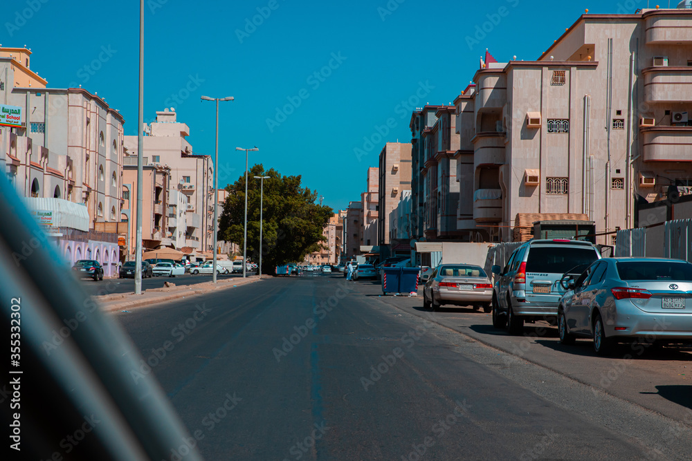 A View of Saudi buildings and homes on the streets Jeddah Saudi Arabia 2020