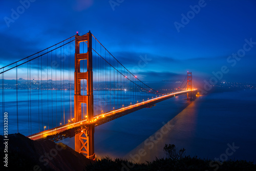 Golden Gate Bridge at twilight, San Francisco