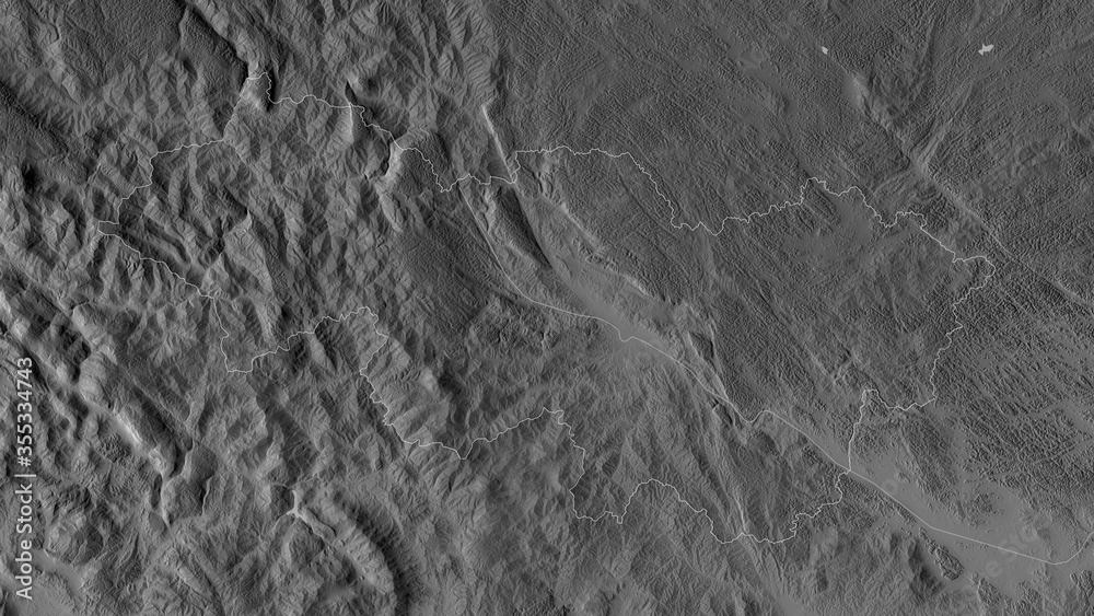 Naklejka premium Cao Bằng, Vietnam - outlined. Grayscale