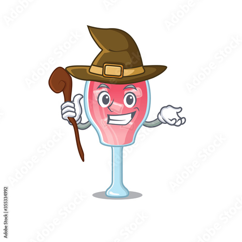 Cosmopolitan cocktail funny but sneaky witch cartoon character design