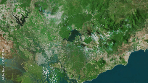 Đồng Nai, Vietnam - outlined. Satellite photo