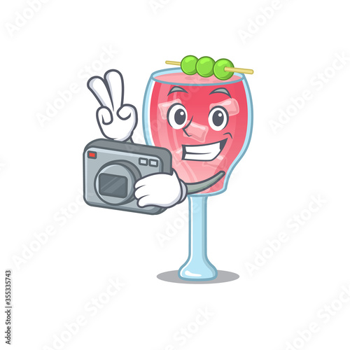a professional photographer cosmopolitan cockta cartoon picture working with camera