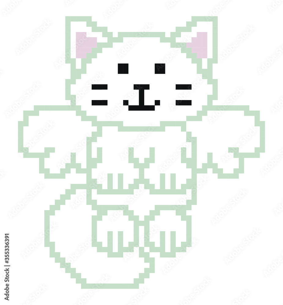 Fototapeta premium cat pixel art vector