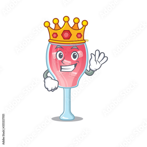 A Wise King of cosmopolitan cocktail mascot design style with gold crown