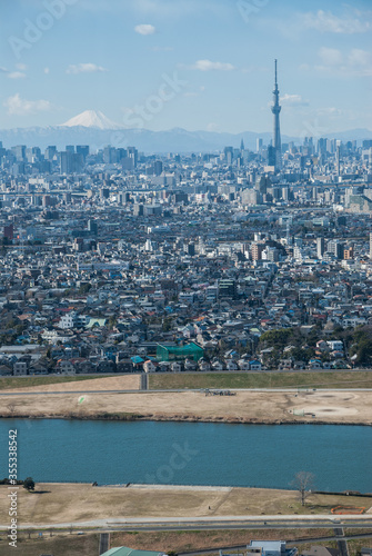 東京スカイツリーと富士山の眺望
