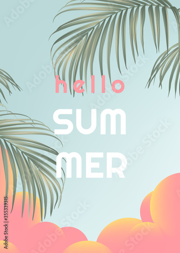 Summer botanical typographi...