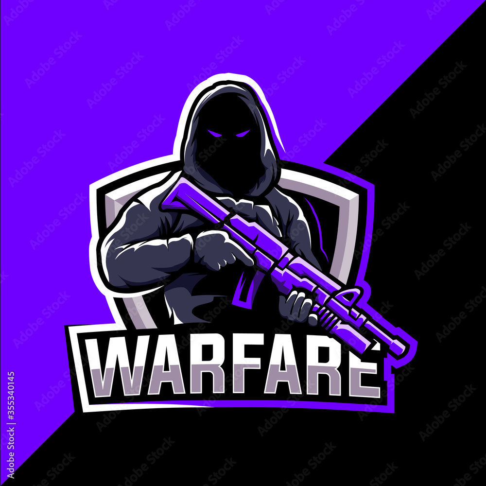 warfare mascot esport logo design