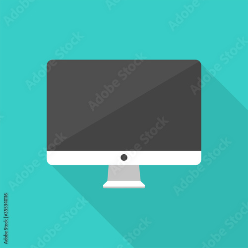 flat computer monitor design with a black screen