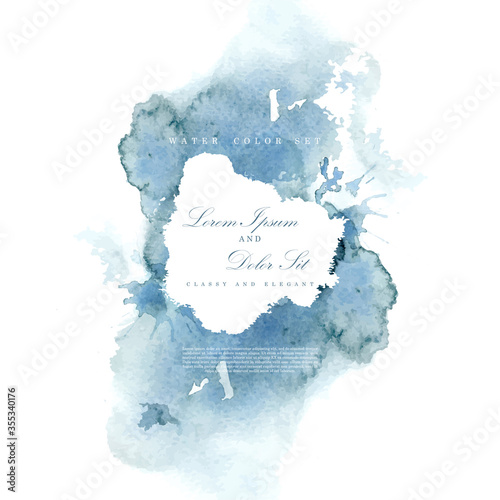 Watercolor abstract pattern texture navy blue background template vector