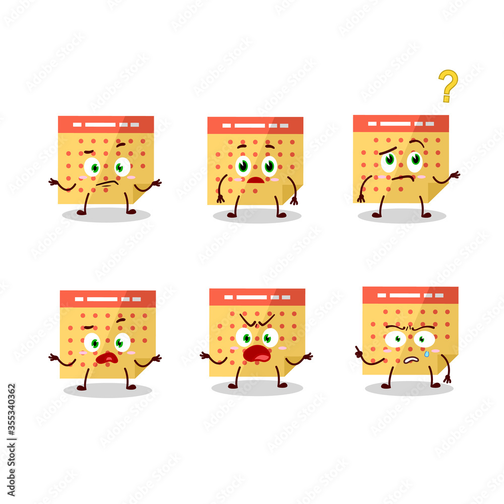 Cartoon character of calendar with what expression Cartoon character of calendar with what expression
