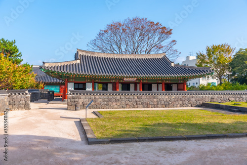 Gwandeokjeong historical complex in center of Jeju city, Republic of Korea photo