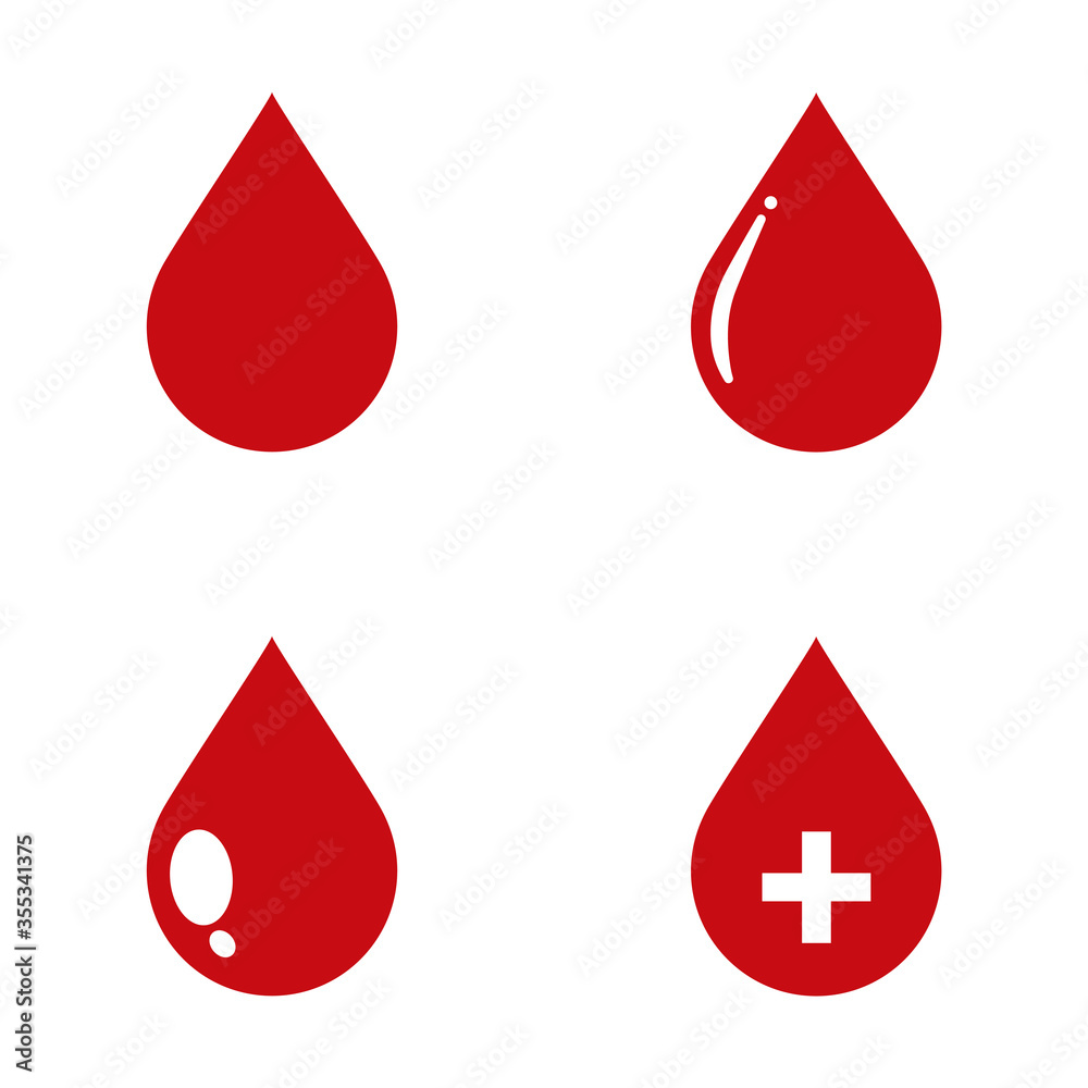 Red blood icon set on white background. Red blood icon set on white background.