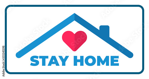 Stay at home awareness social media campaign logo or icon. Protection your self and save lives from COVID-19 or coronavirus.