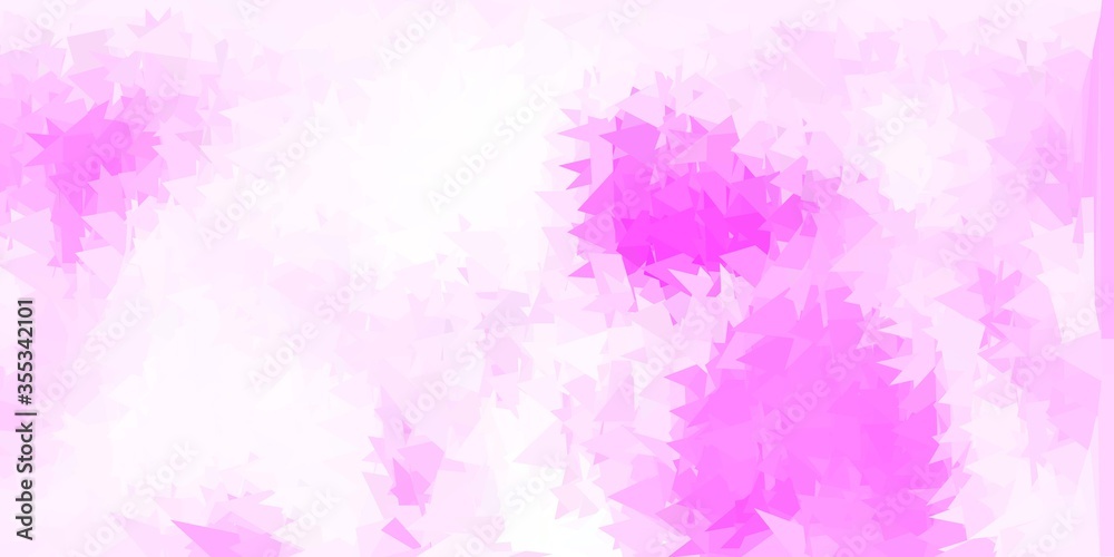 Light pink, yellow vector abstract triangle template.