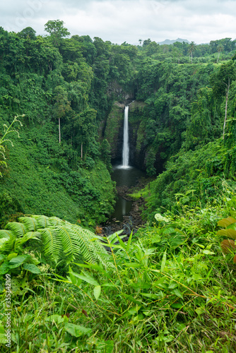 Sopoaga Waterfall amongst the lush greenery in Samoa