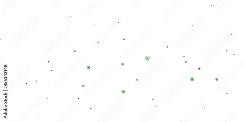 Light Green vector doodle background with flowers. Light Green vector doodle background with flowers.