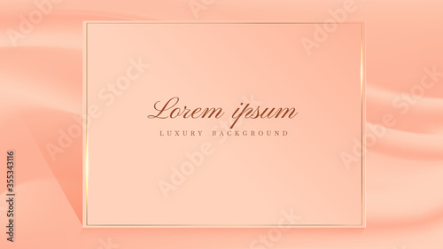 luxury square background on pink cloth with line golden sparkle,deluxe modern concept. vector illustration about for banners cosmetics promote online marketing.