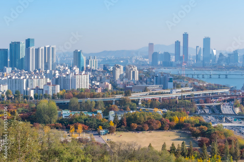 Downtown Seoul viewed from Haneul park, Republic of Korea photo