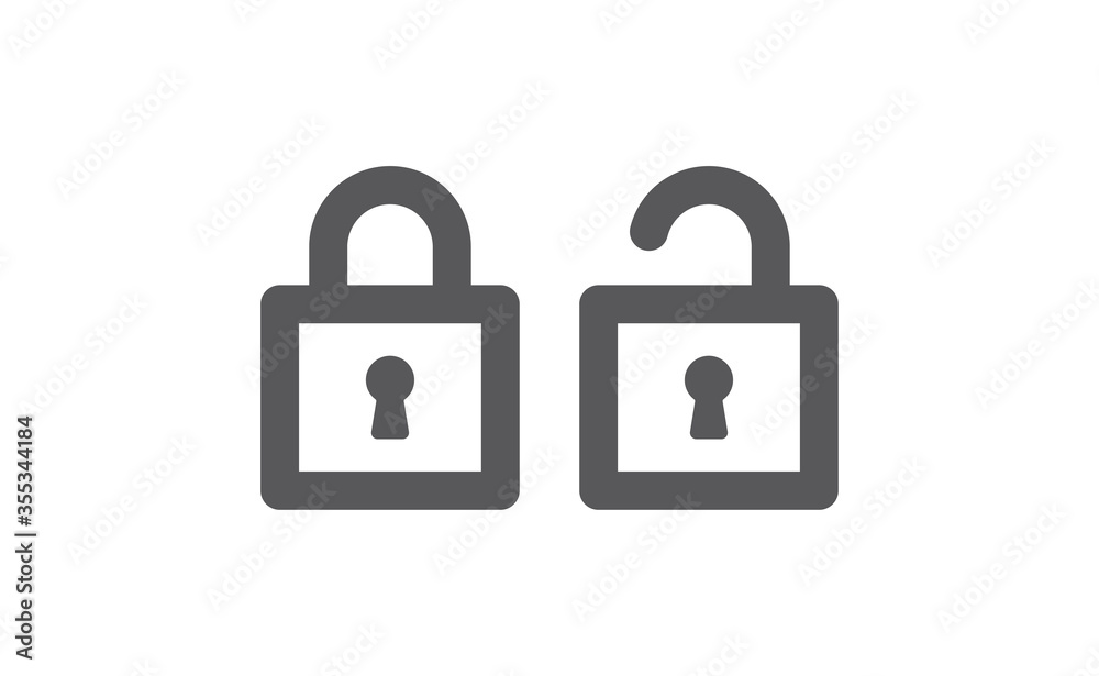 Lock icons, security symbol. Padlock pictogram.