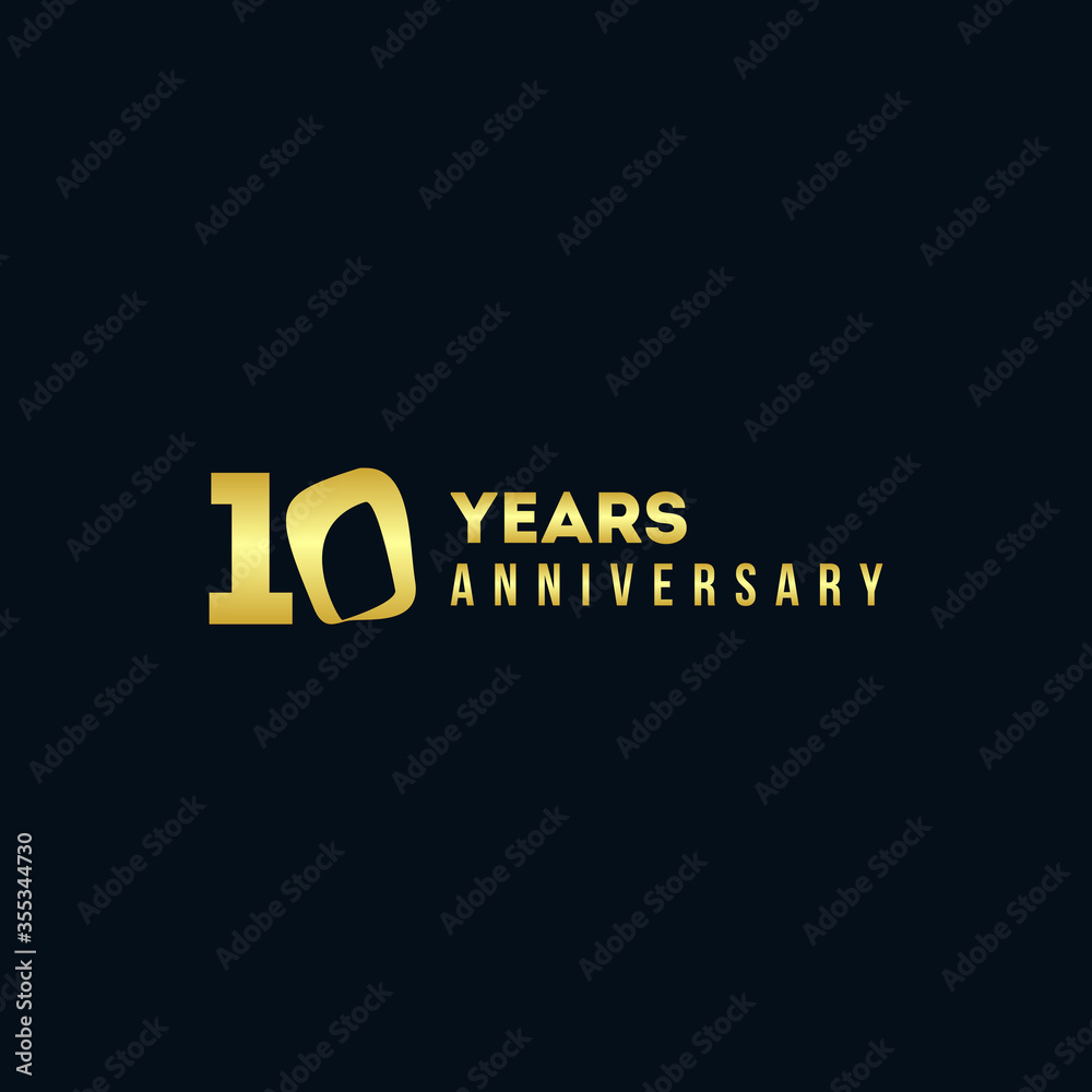 Fototapeta premium 10 Years Anniversary Gold Number Vector Design
