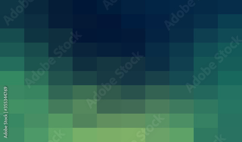 Dark Green Grid Mosaic Background, Creative Design Templates. abstract colorful gradient rectangles check . Background of squares Different pixel pattern shades.