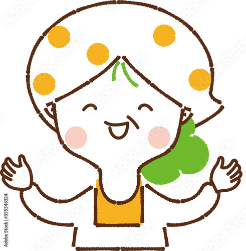 割烹着を着た女性