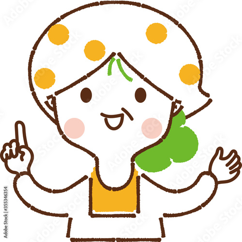 割烹着をきた女性